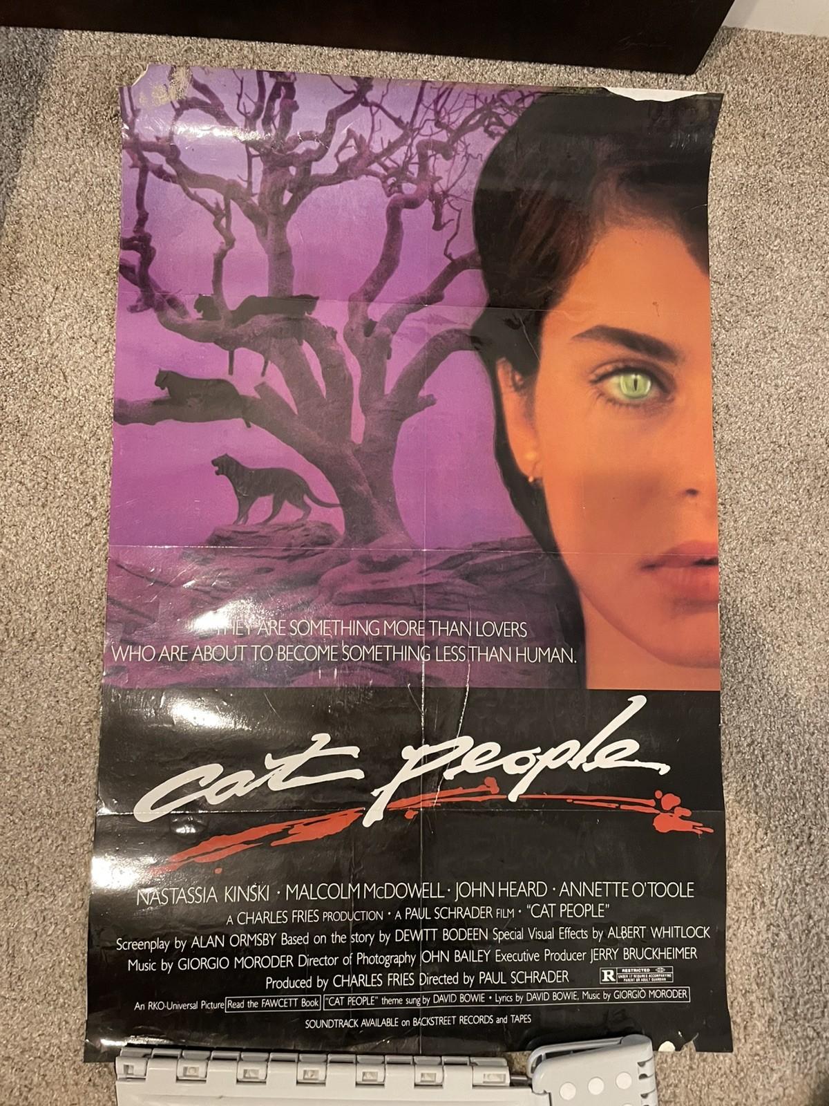 1982 CAT PEOPLE Original Movie Poster One Sheet NASTASSIA KINSKI DAVID BOWIE