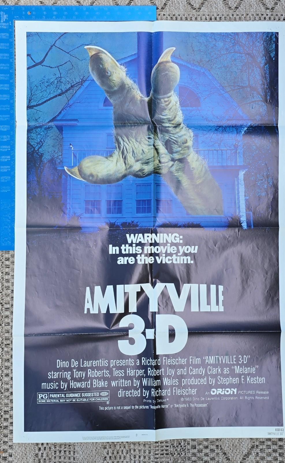 Amityville 3-D Original US One Sheet Movie Poster 27 x 41 in