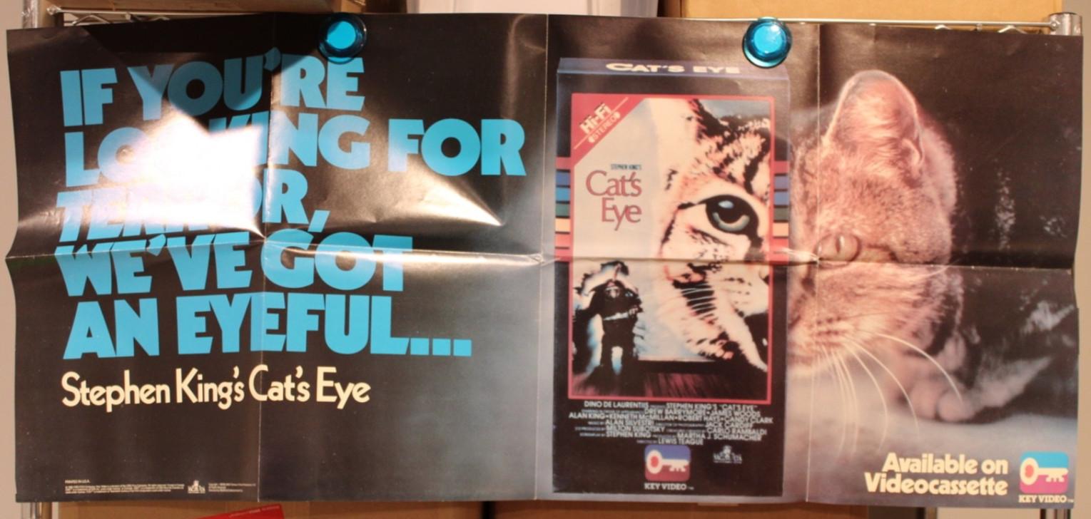 1985 Cat's Eye Original 16x36 Movie Poster Stephen King Video Rental Store VHS