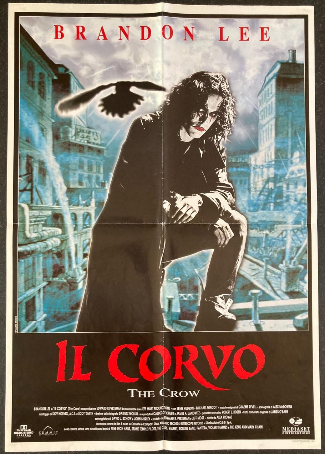 THE CROW 1994 Original Cinema ITALIAN ONE SHEET 1 Fogli Movie POSTER Brandon Lee