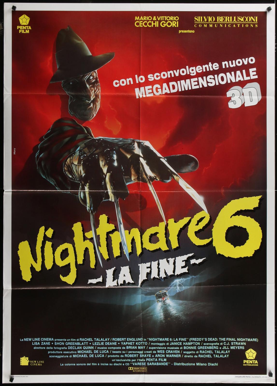 Freddy’s Dead: The Final Nightmare (1991) Original Italian Movie Poster F 39x55