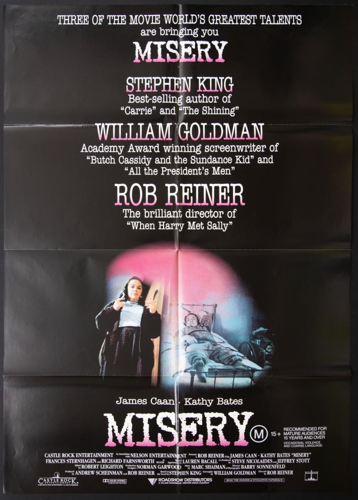 Misery ORIGINAL Australian One Sheet Film Poster Rob Reiner Kathy Bates 1990