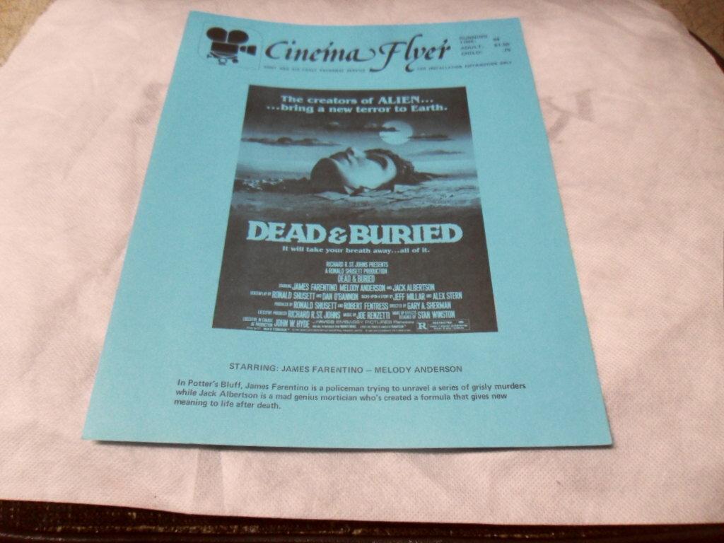 Dead & Buried 1981 Military Base Movie Theater Promo Ad Flyer RARE Horror 