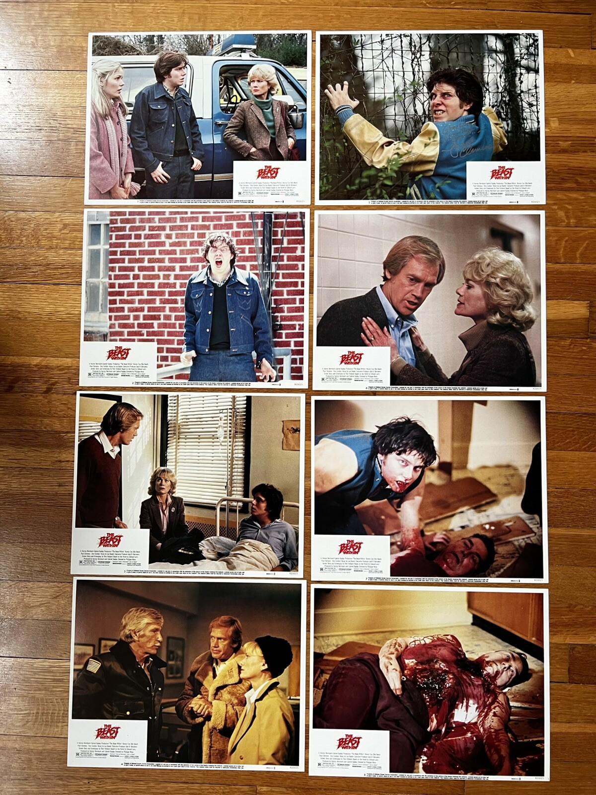 THE BEAST WITHIN 1982 ORIGINAL 11X14 LOBBY CARD SET OF 8 SIGNED BY PAUL CLEMENS
