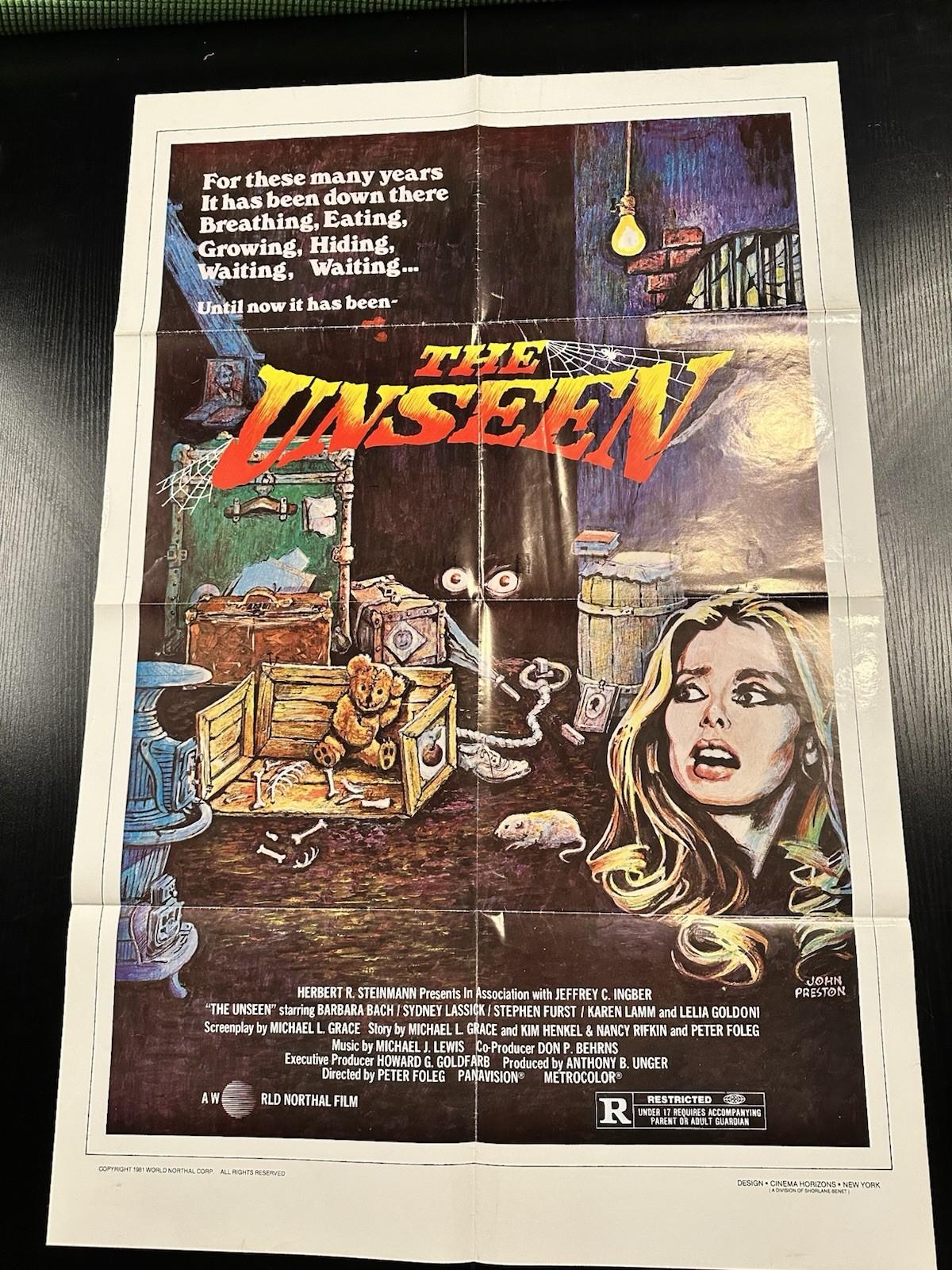 THE UNSEEN (1981) Original 27x41 One-sheet movie poster Barbara Bach horror