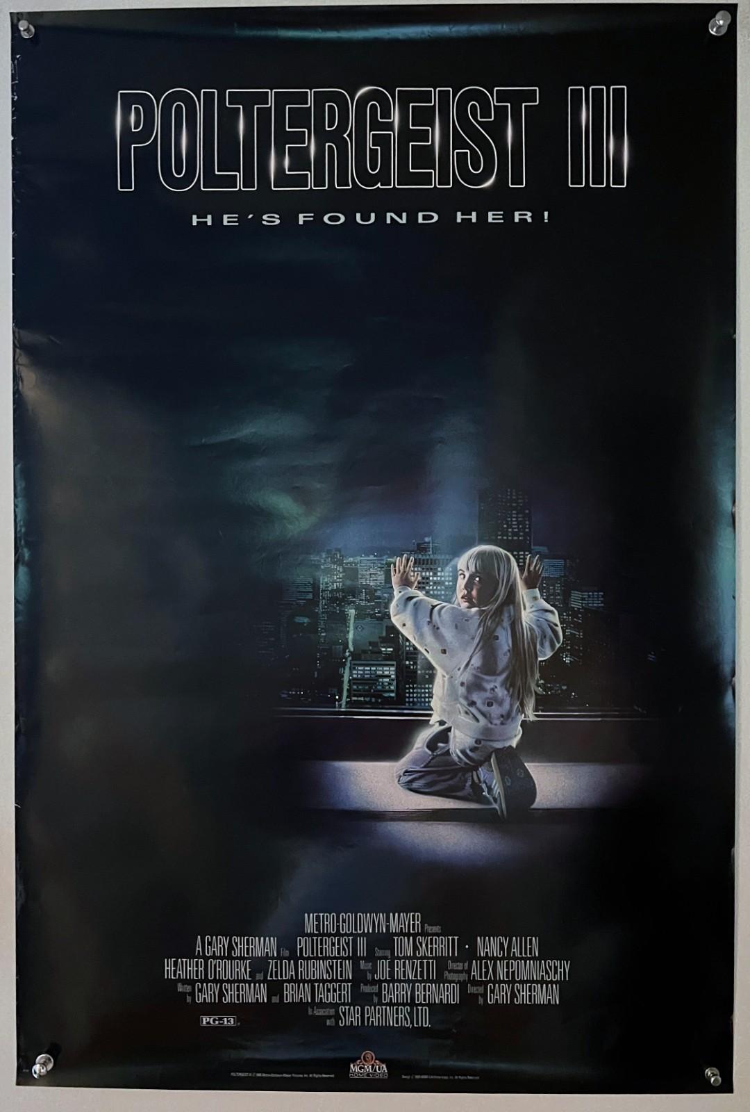 POLTERGEIST III (1988) - ORIGINAL SINGLE SIDED VIDEO STORE MOVIE POSTER