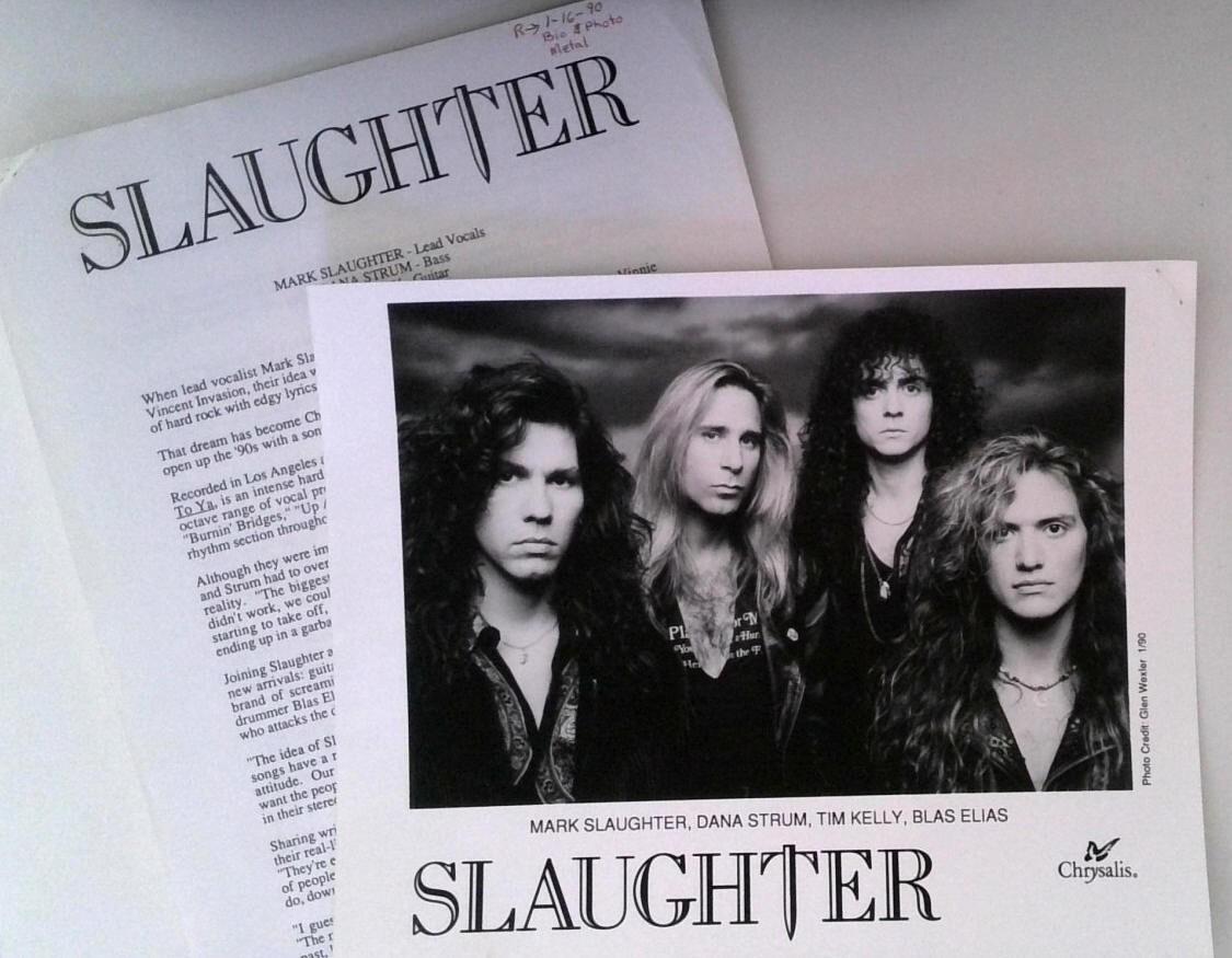 Slaughter 1990 Photo Promo Music Press Kit - Chrysalis Records