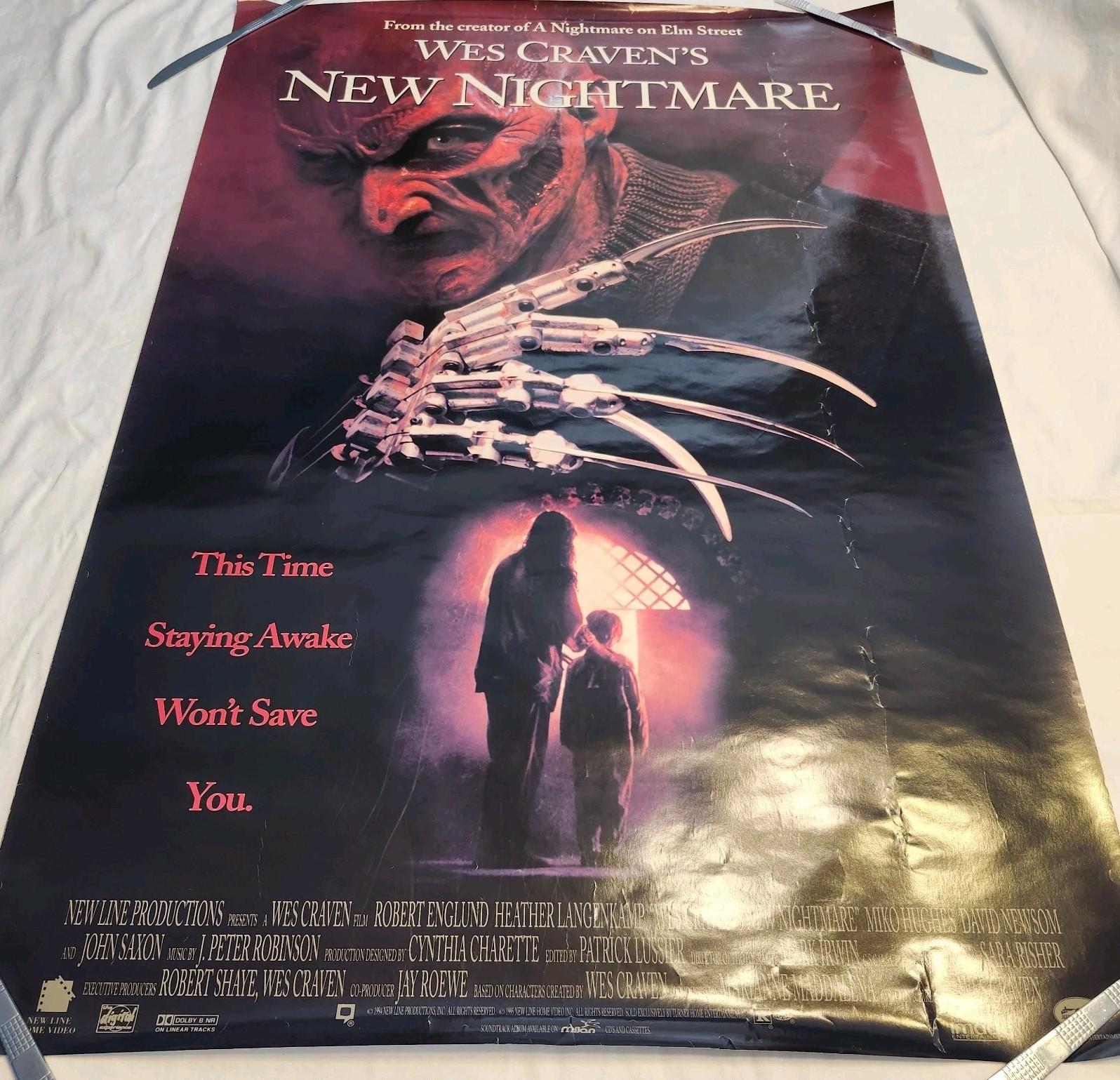 WES CRAVEN'S NEW NIGHTMARE Movie POSTER 27x40 One sheet Robert England  1994 Vtg