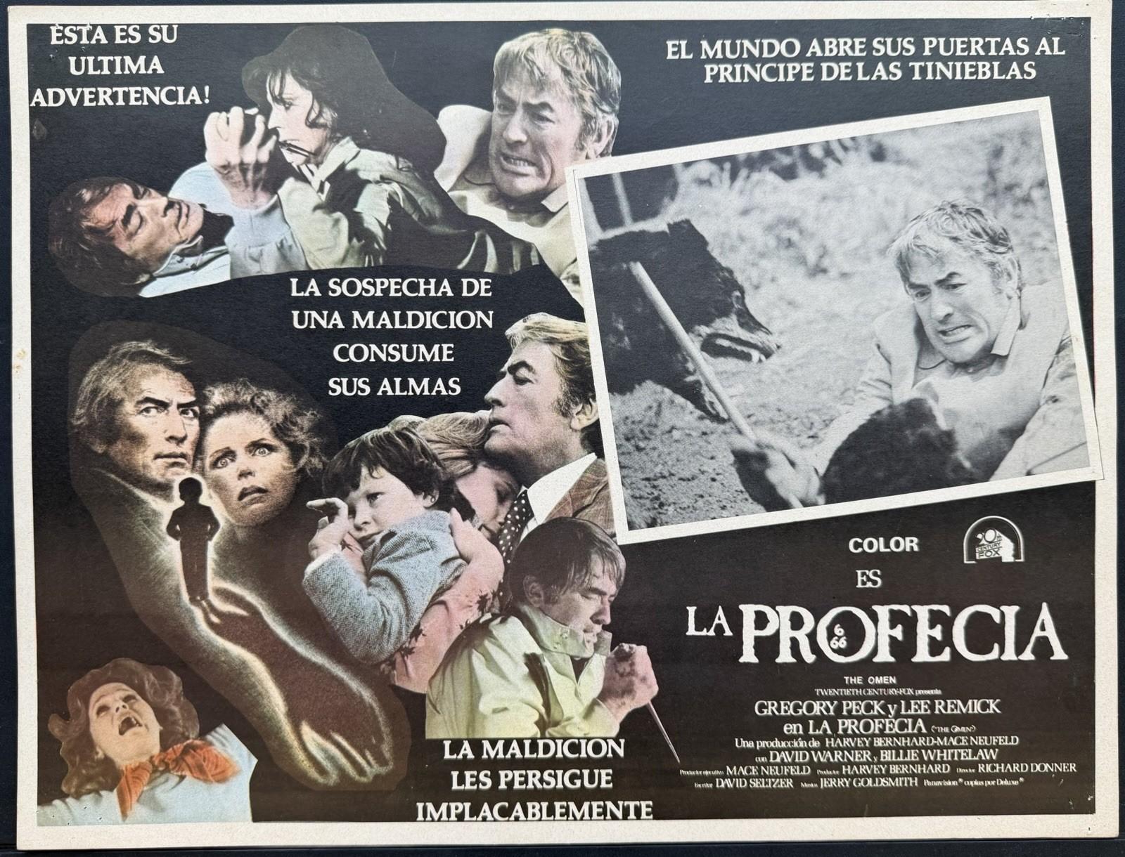 THE OMEN LA PROFECIA GREGORY PECK ORIGINAL MEXICAN LOBBY CARD 1976