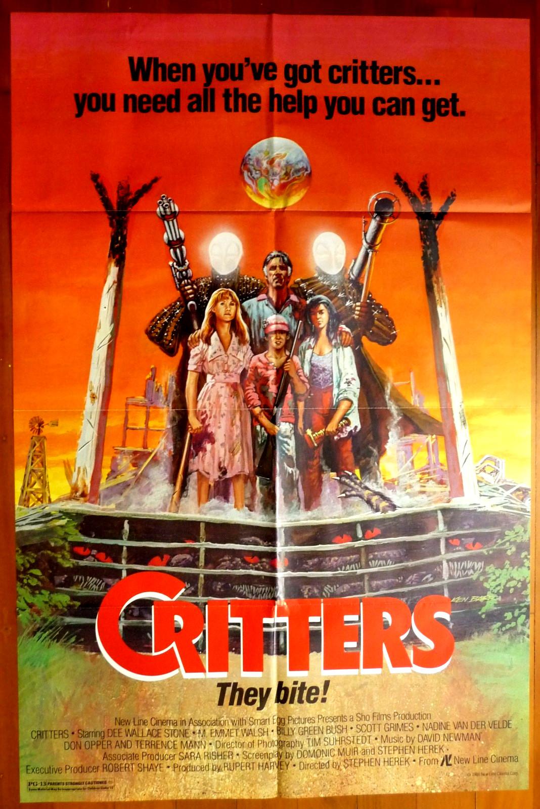 CRITTERS Original 1986 American One Sheet Horror Movie Poster Dee Wallace