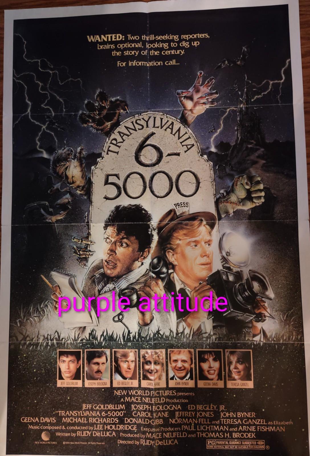 Vintage 1985 "Transylvania 6-5000" Original One-Sheet Movie Poster – Folded...