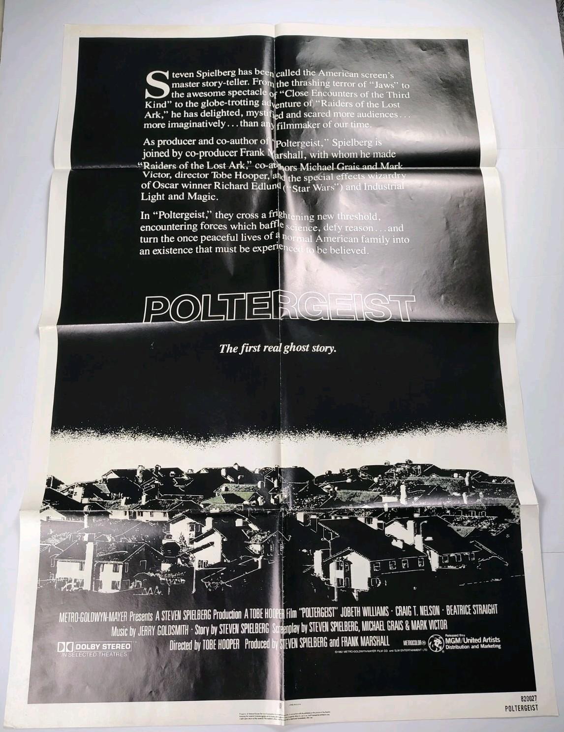 Poltergeist Tobe Hooper Spielberg 1982 1-Sheet Folded Horror Original 