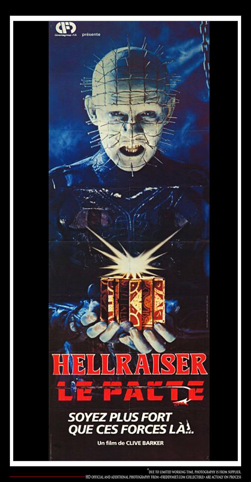 HELLRAISER Clive Barker Horror French Door Vintage Movie Poster Original 1987