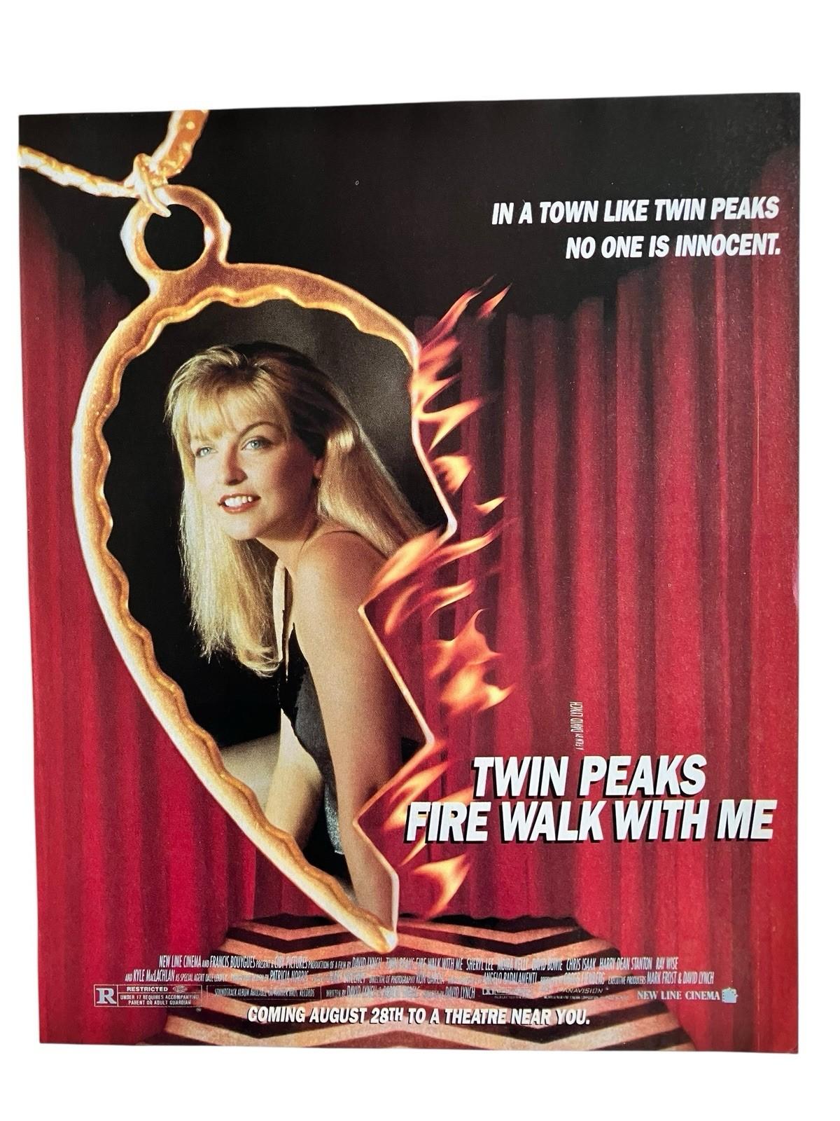 Vtg Twin Peaks Fire Walk With Me 1992 Print Ad David Lynch Home Theater Decor
