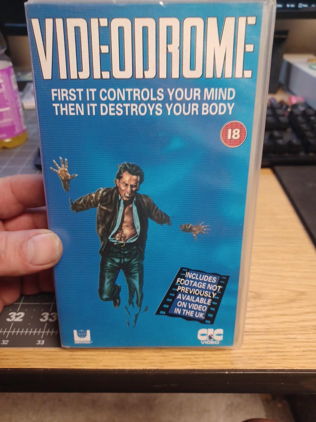 Videodrome (UK -VHS, 1982) Universal-CIC video- Tested Working RARE