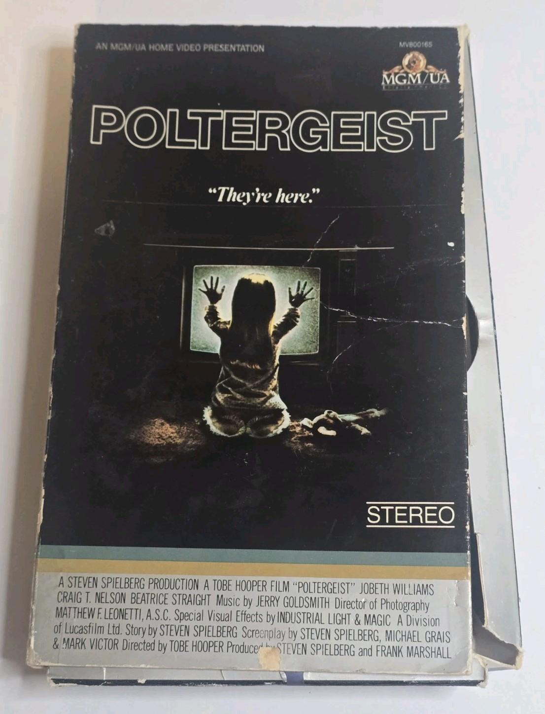 Poltergeist VHS Tape Early Big Box Side Open Horror Spielberg 1982 MGM RARE 