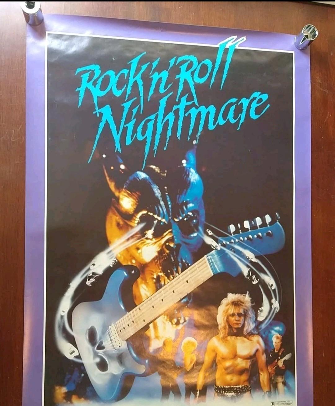 Rock 'n' Roll Nightmare 1987 Video Store Promo Poster 34x23 Horror Heavy Metal