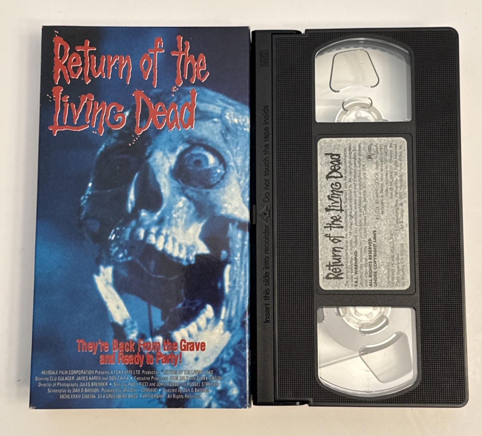 VTG 1985 Return Of The Living Dead VHS 1991 Hemdale Home Video Rare ZombieHorror
