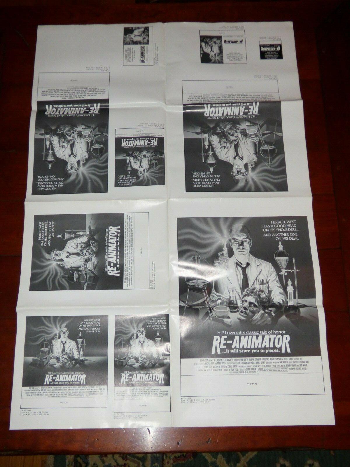 Original 1985 Re-Animator Poster Template Sheet