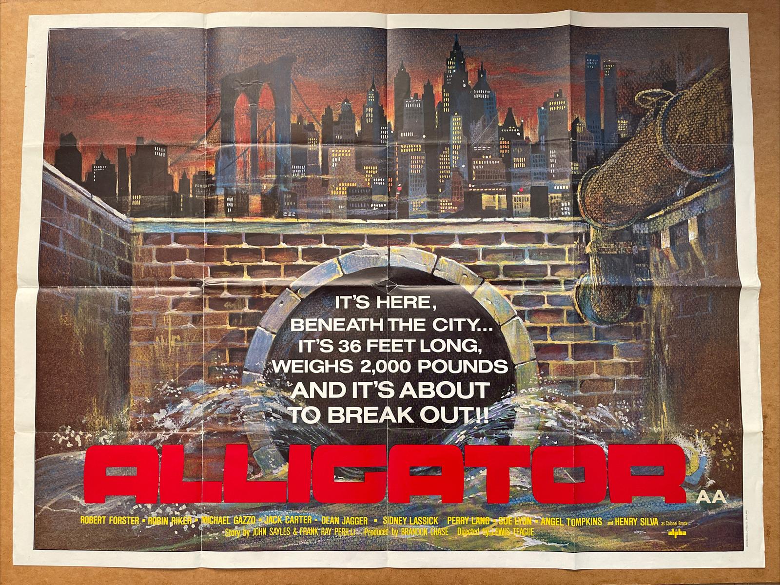 Alligator - Original ￼UK Quad Movie Poster - Horror - 1980