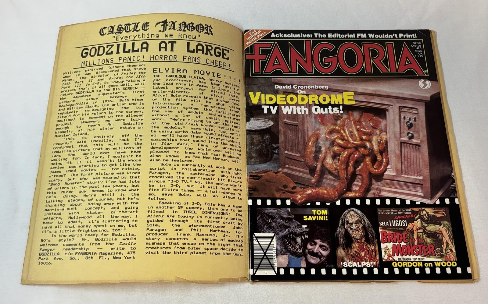 1983 FANGORIA #25 w/Castle Fangor~Videodrome,Tom Savini,Ed Wood,Kolchak,Scalps
