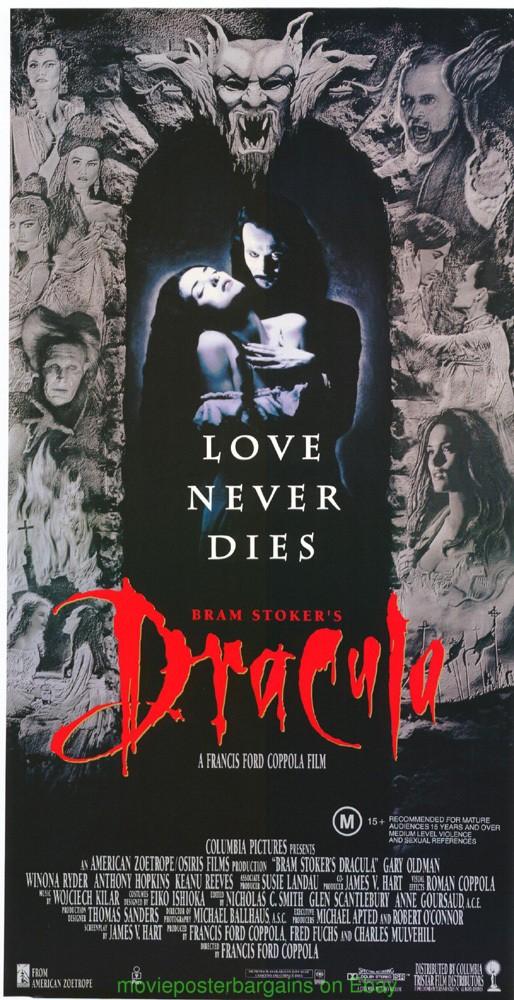 BRAM STOKER'S DRACULA MOVIE POSTER Mint Original 13x26 Inch  COPPOLA 1992 Film