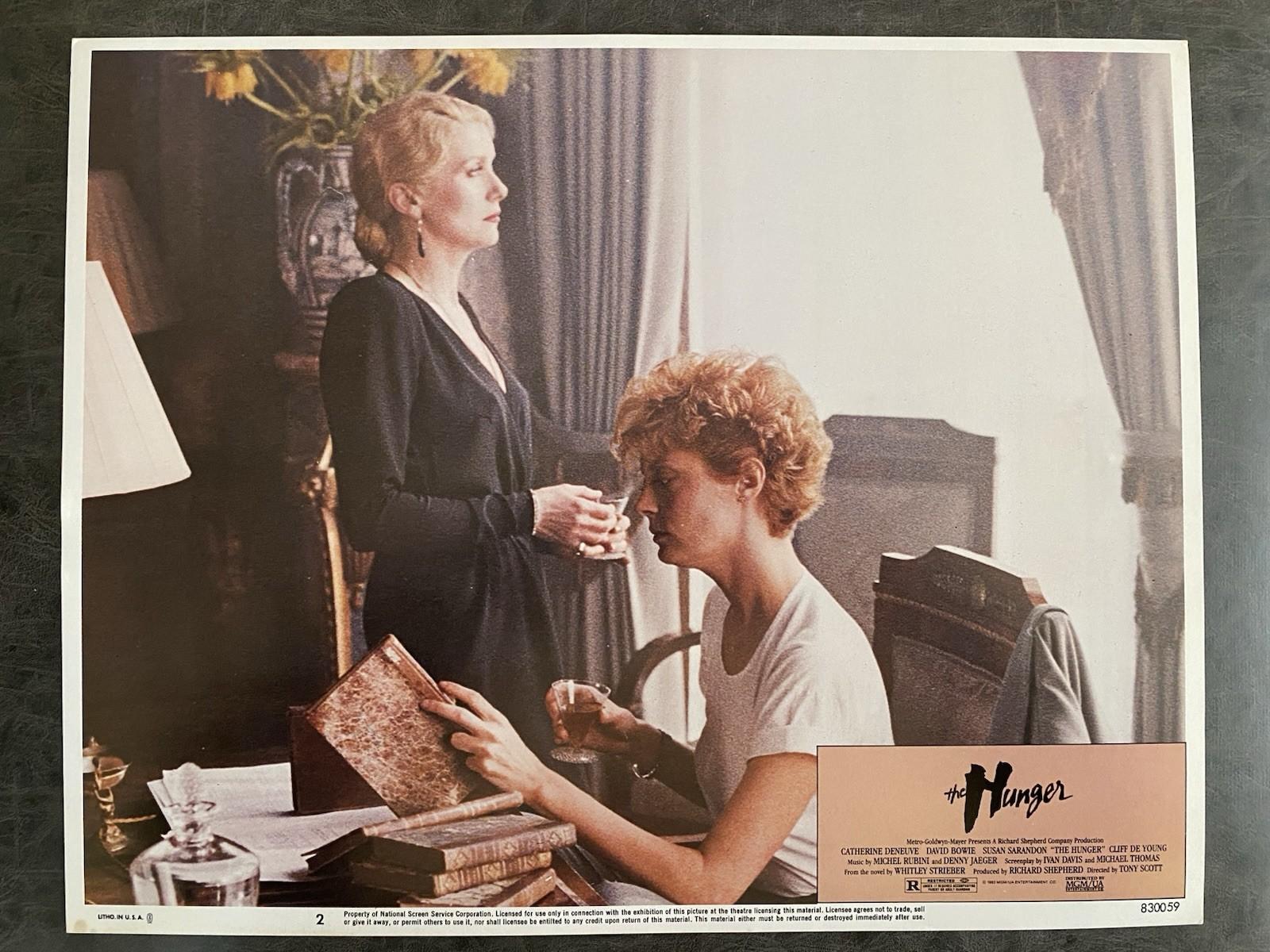 THE HUNGER 1983 Original Vintage Lobby Card with David Bowie & Catherine Deneuve