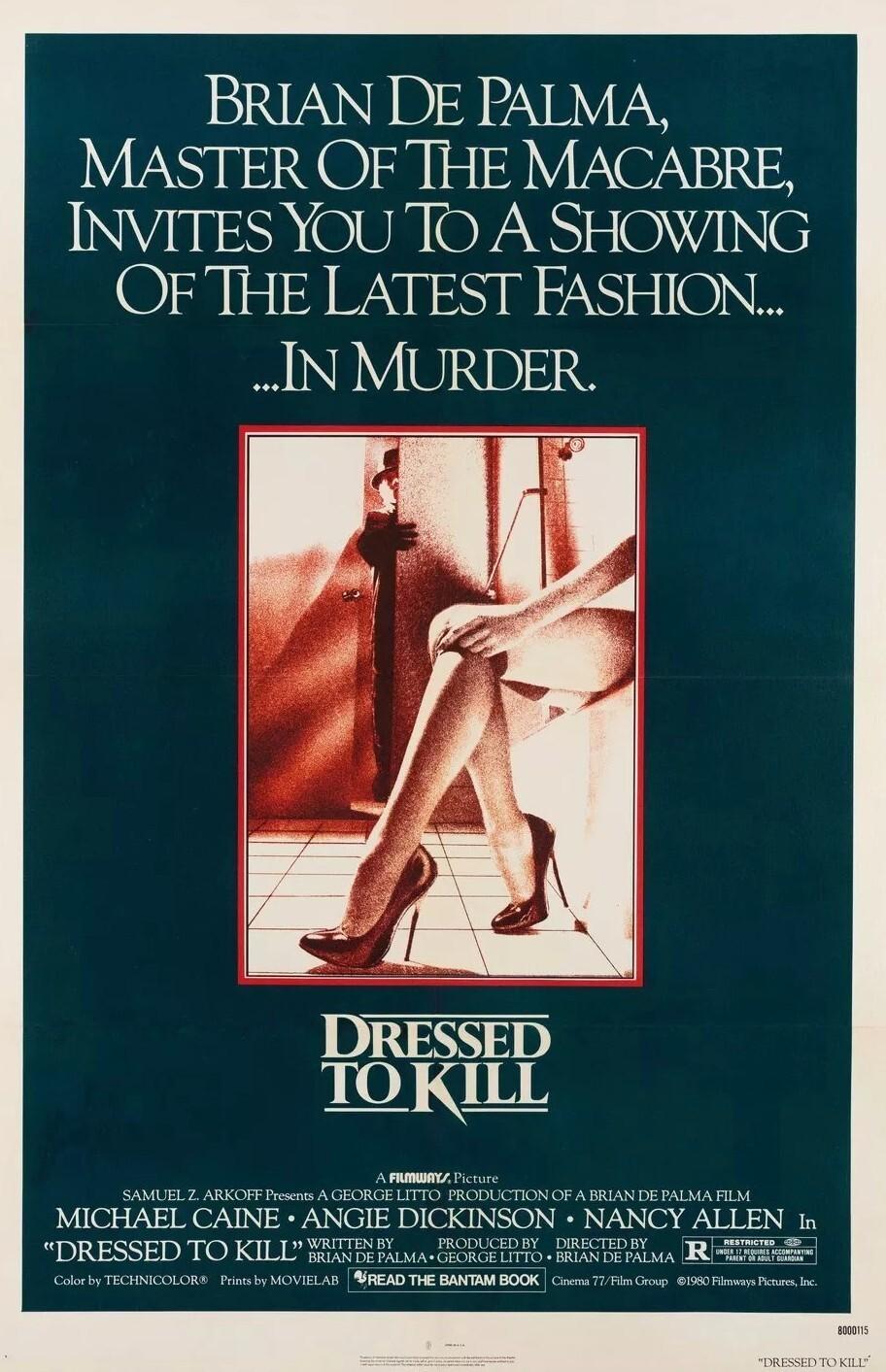 DRESSED TO KILL ORIGINAL ROLLED MOVIE POSTER 27x41 1980 MICHAEL CAINE DE PALMA