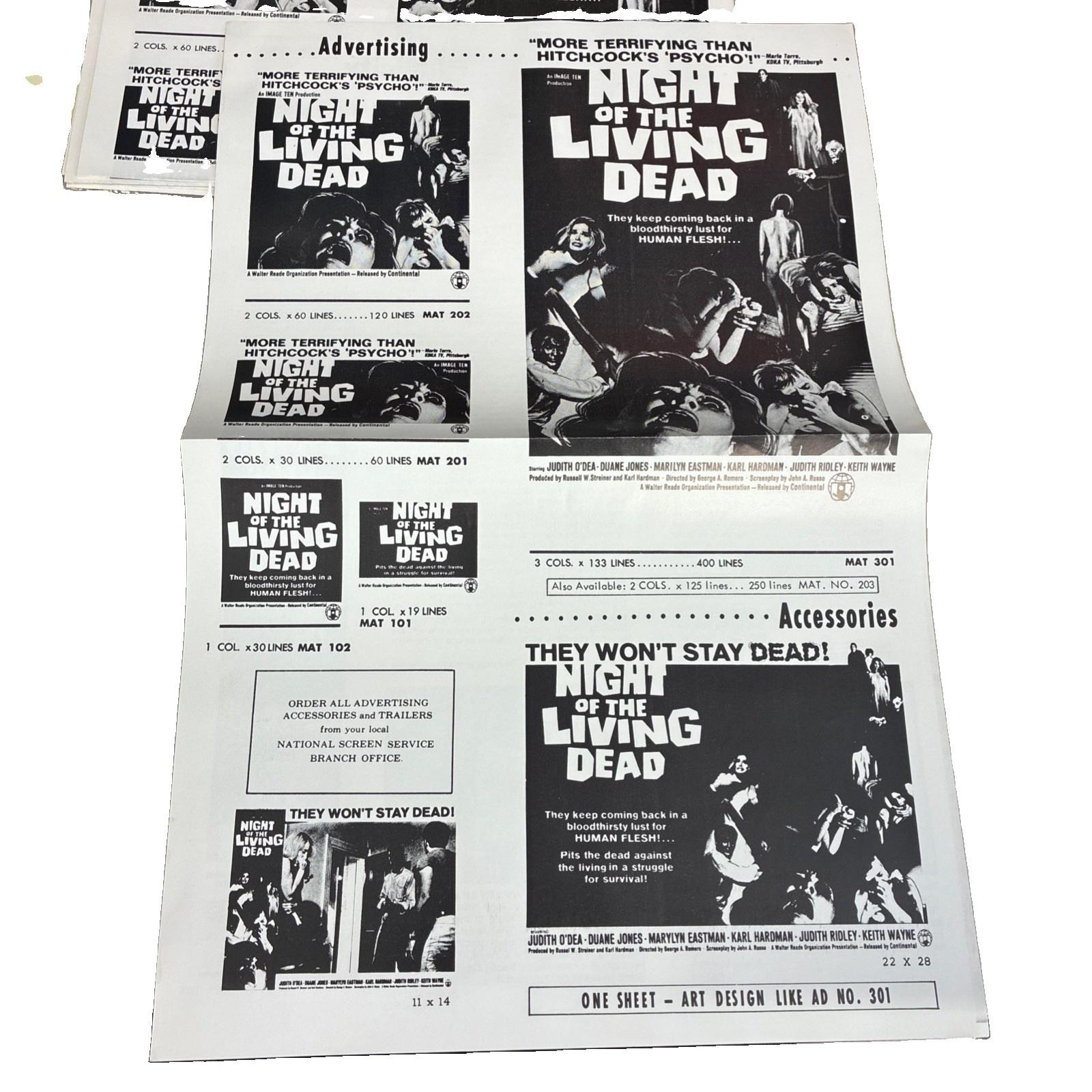 Night Of The Living Dead Promotional Sheet