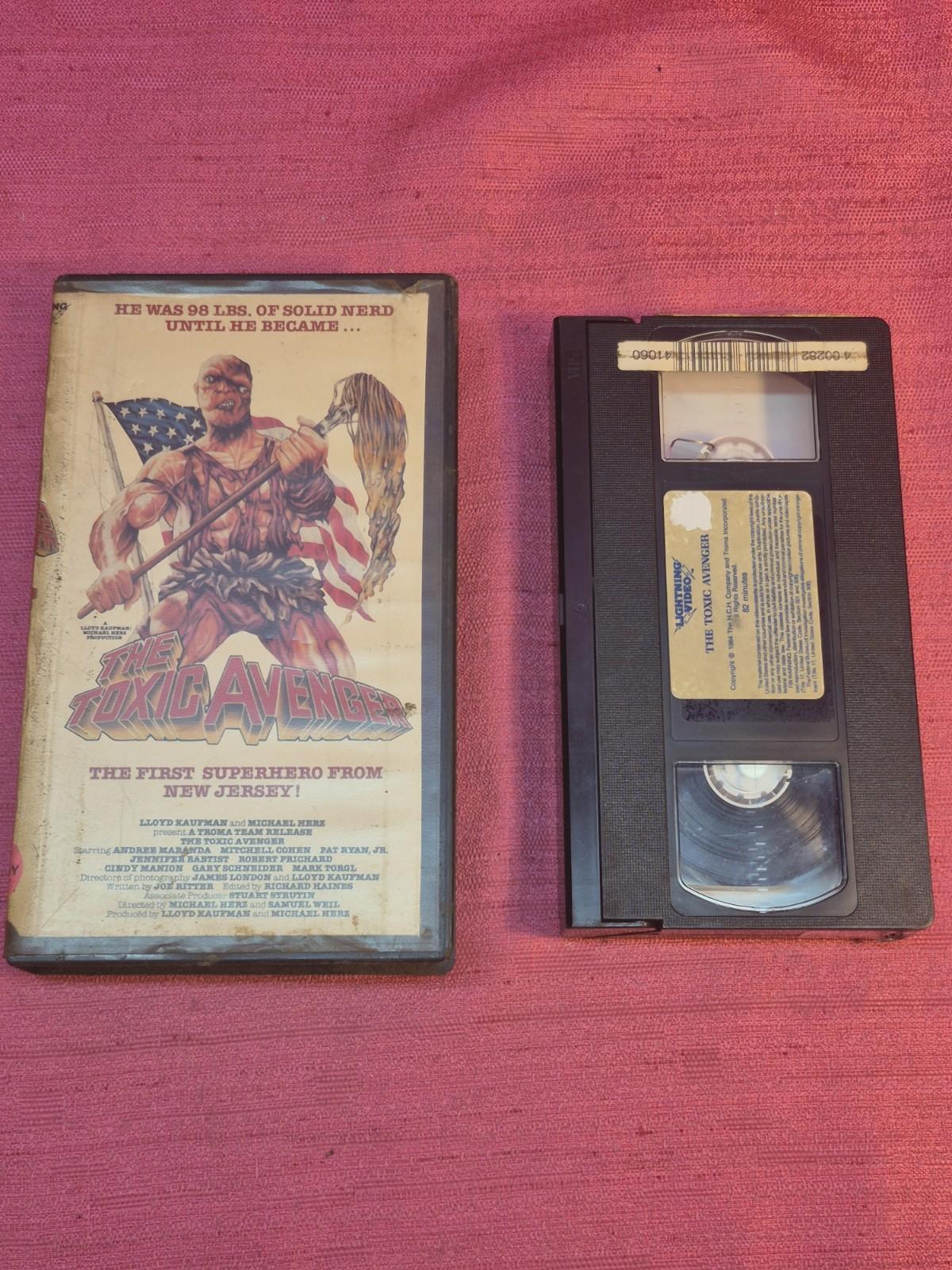 The Toxic Avenger VHS Vintage 1986 Lightning Video Troma Big Clamshell Horror