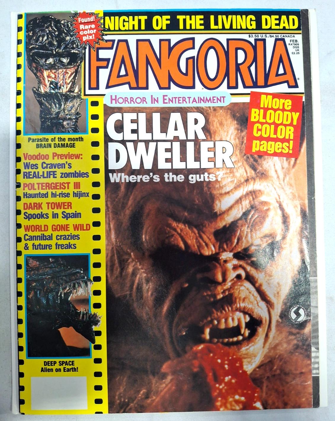 Vintage 1988 Fangoria Cellar Dweller Where's the Guts? Magazine with Poster #71
