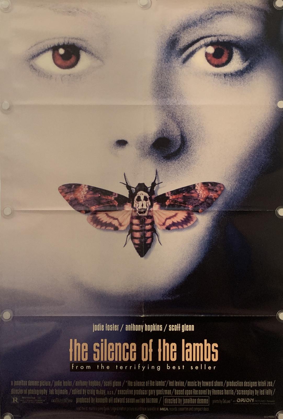 THE SILENCE OF THE LAMBS Original One Sheet Movie Poster - 1991 - JODIE FOSTER