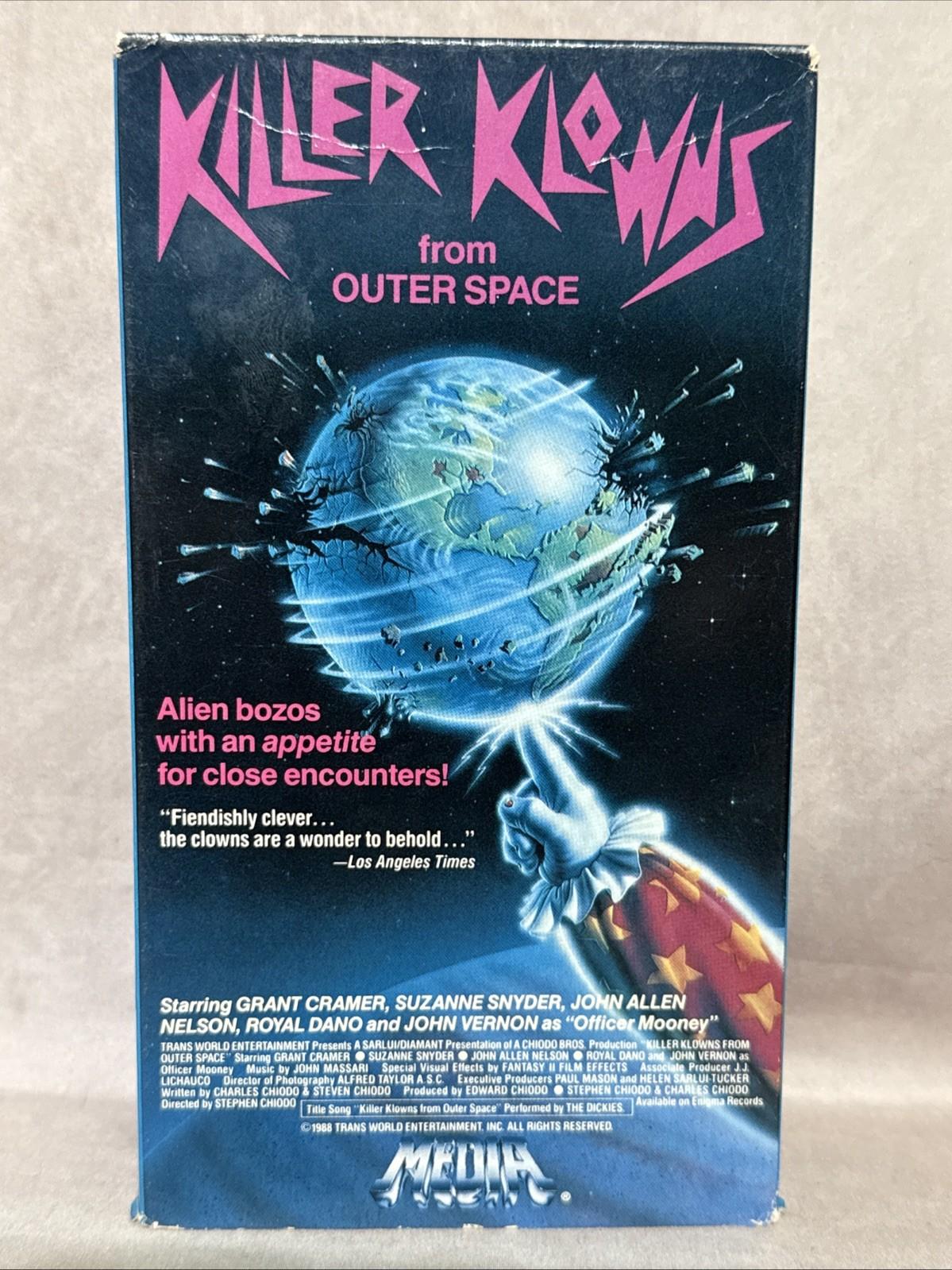 Killer Klowns From Outer Space VHS Media Clean Tested Cult Horror Comedy 1988
