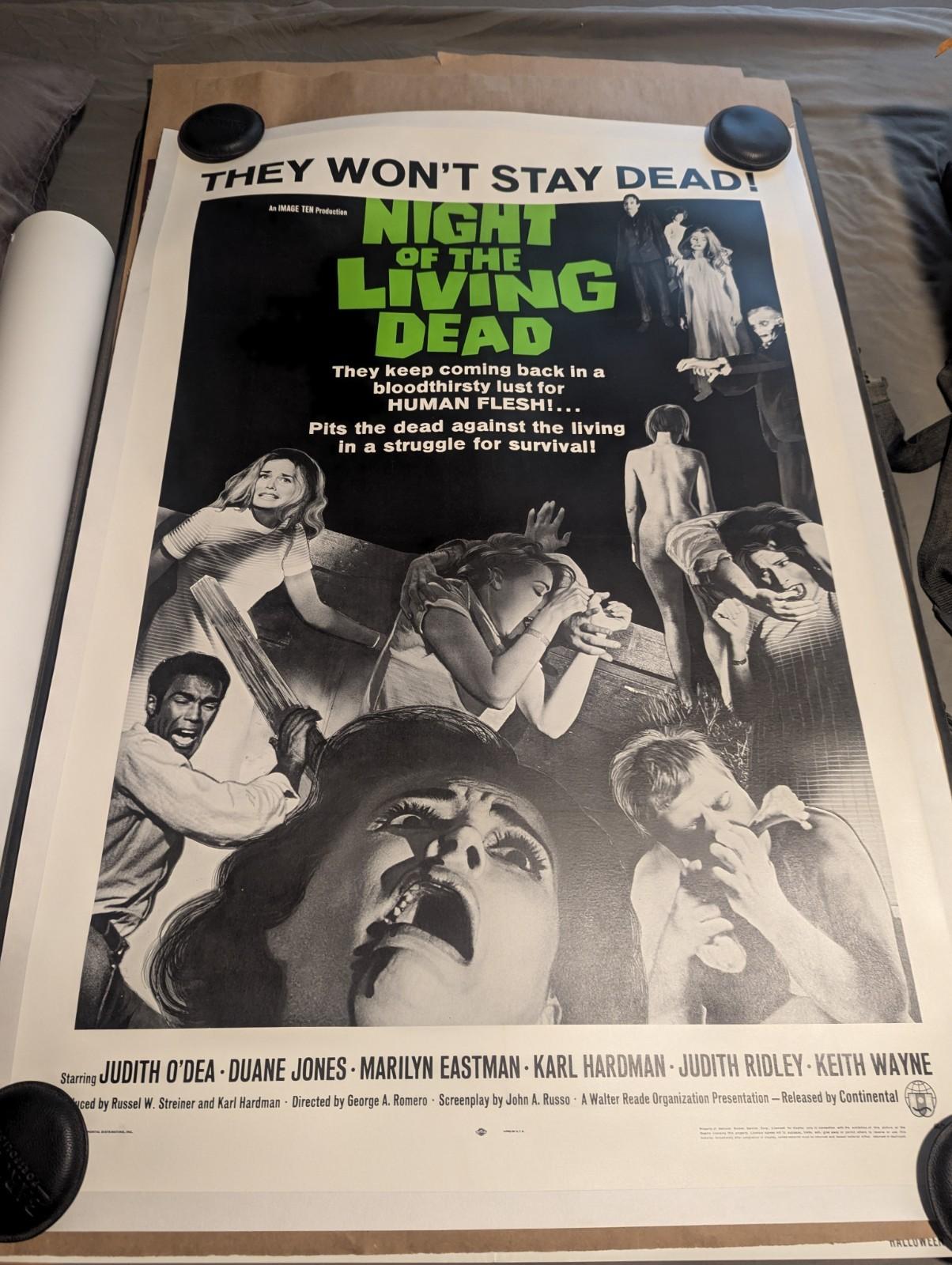 NIGHT OF THE LIVING DEAD Original 1968 Movie Poster, 27"x41"