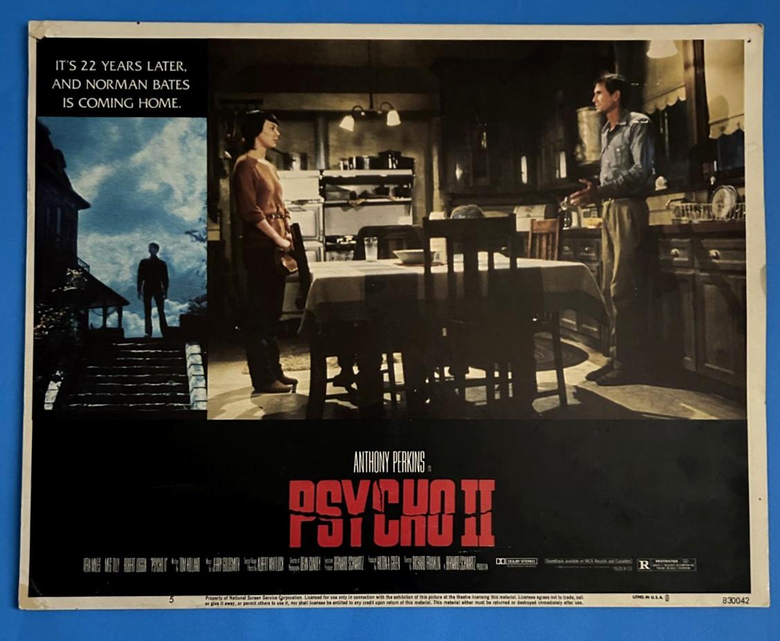 PSYCHO II 1983 ORIGINAL LOBBY CARD ANTHONY PERKINS MEG TILLY VERA MILES LOGGIA
