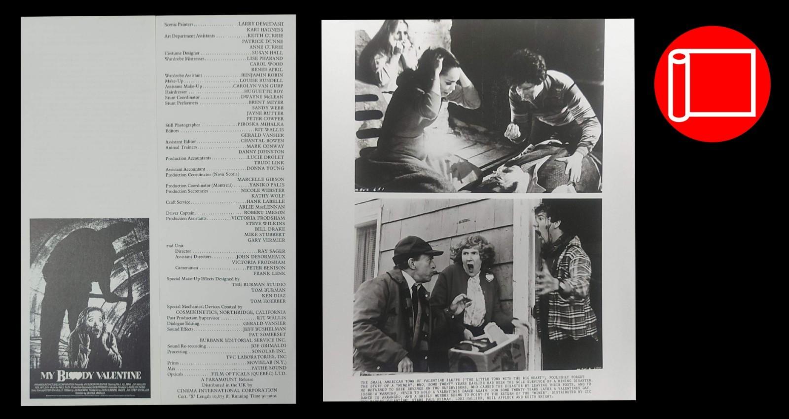 MY BLOODY VALENTINE ORIGINAL UK FILM PUBLICITY PRESS KIT STILLS 1981