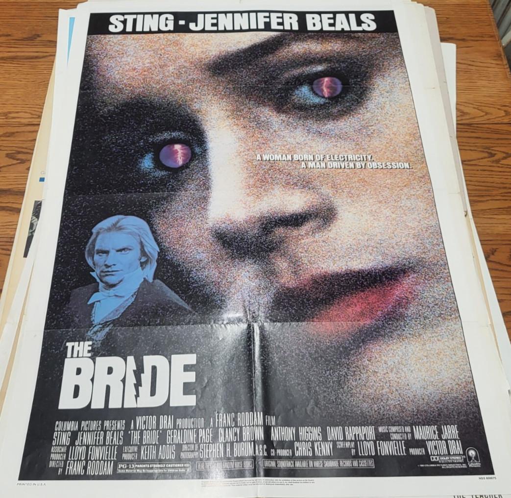 THE BRIDE 1985 Original One Sheet Movie Poster 27x41 Horror Sci-Fi Sting Beals