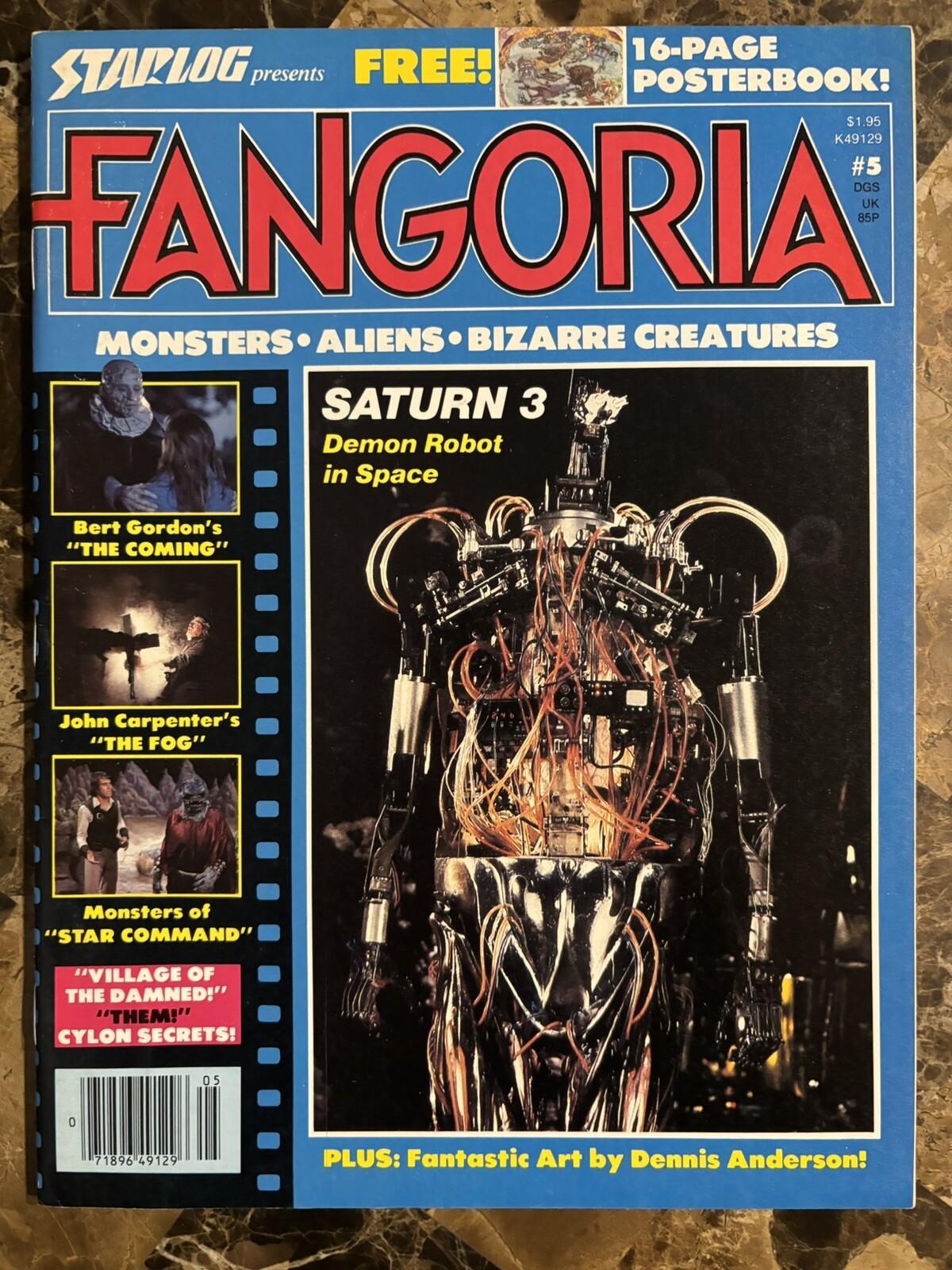 FANGORIA MAGAZINE #5 1980 THE FOG  SATURN 3  RARE VINTAGE UNREAD 1st PRT  VF