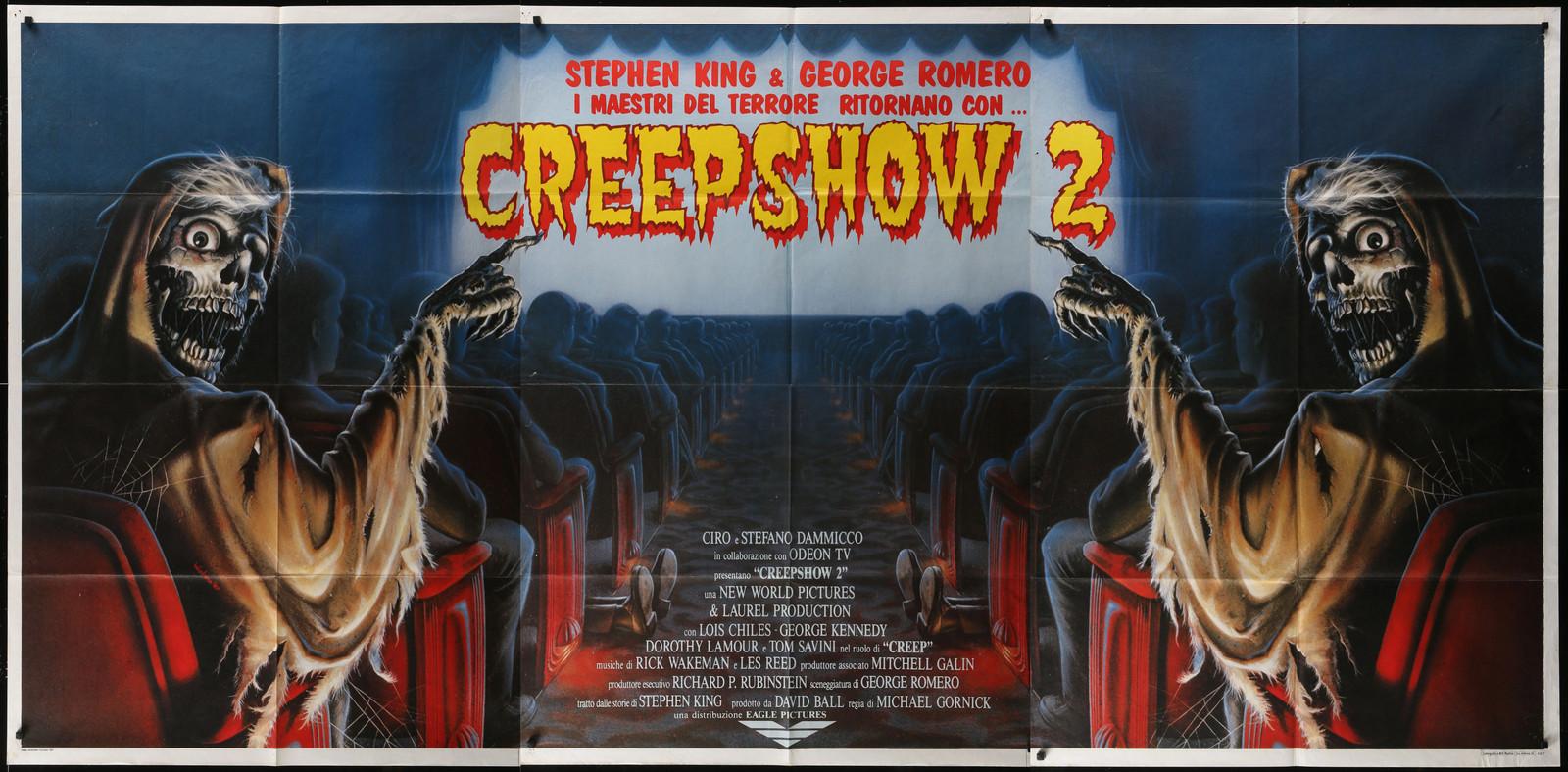 Creepshow 2 (1987) Original Italian 3P Movie Poster Folded 55x112.75