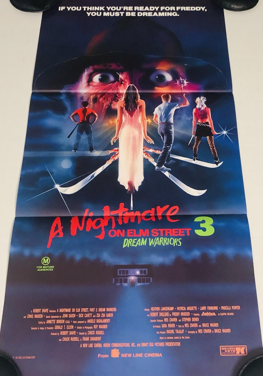 A NIGHTMARE ON ELM STREET 3 DREAM WARRIORS Original Movie Poster Daybill AUS EXC