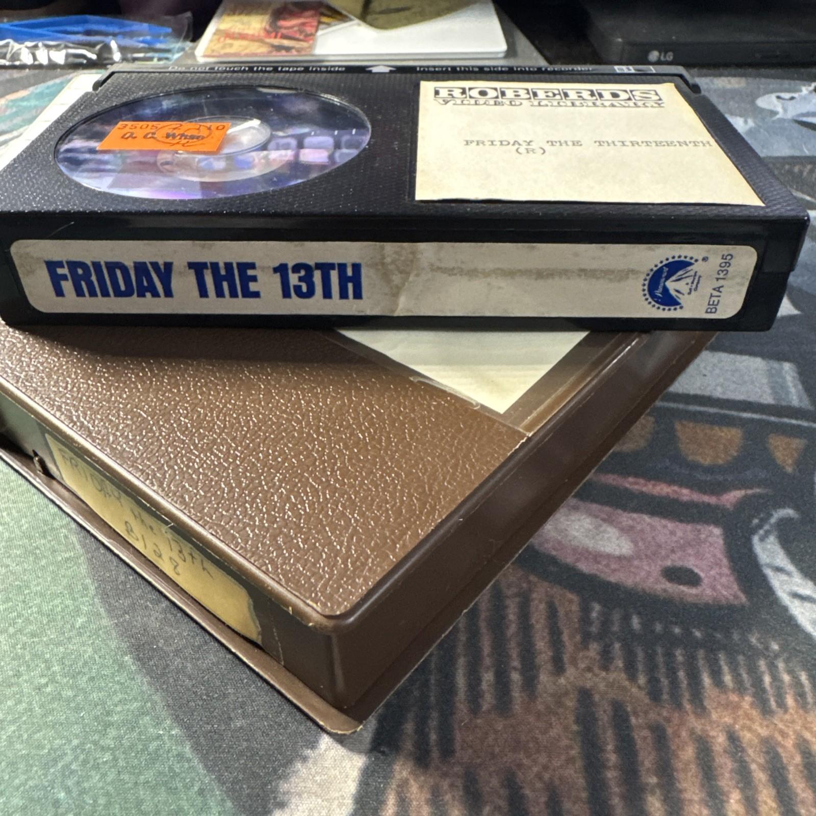 BETA Friday the 13th 1980 Paramount Home Video Betamax Rental TAPE ONLY HORROR