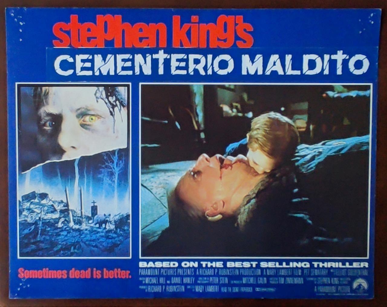 Miko Hughes attacks Neighbor Crandall PET SEMATARY org 1989 Lobby Card 4525 a