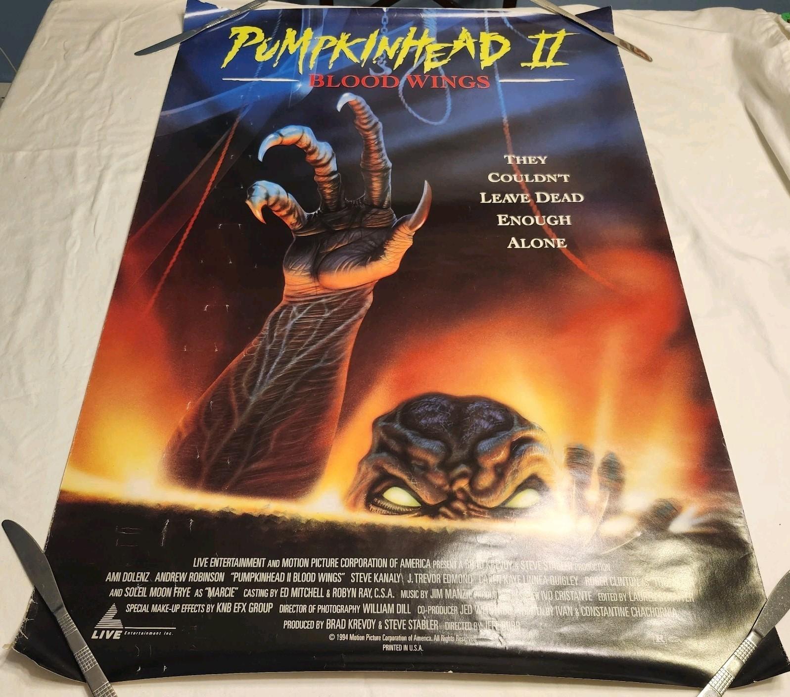 Pumpkinhead Bloodwings ORIGINAL 27X40 MOVIE VIDEO STORE PROMO POSTER Vintage 90s