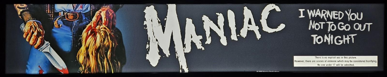 Maniac (1980) 5x25 Movie Theater Mylar Reissue William Lustig Tom Savini 