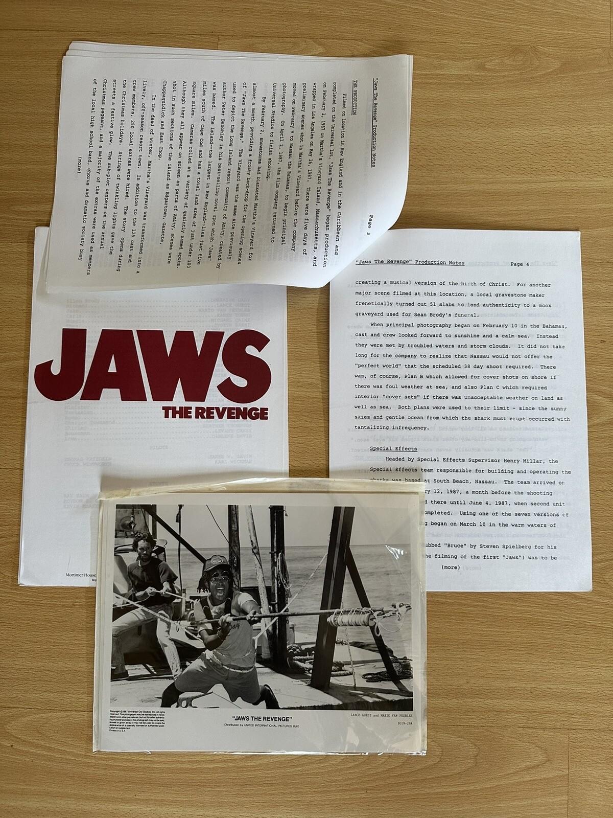 Jaws The Revenge Movie Press kit 1987 Film Cinema Collectable