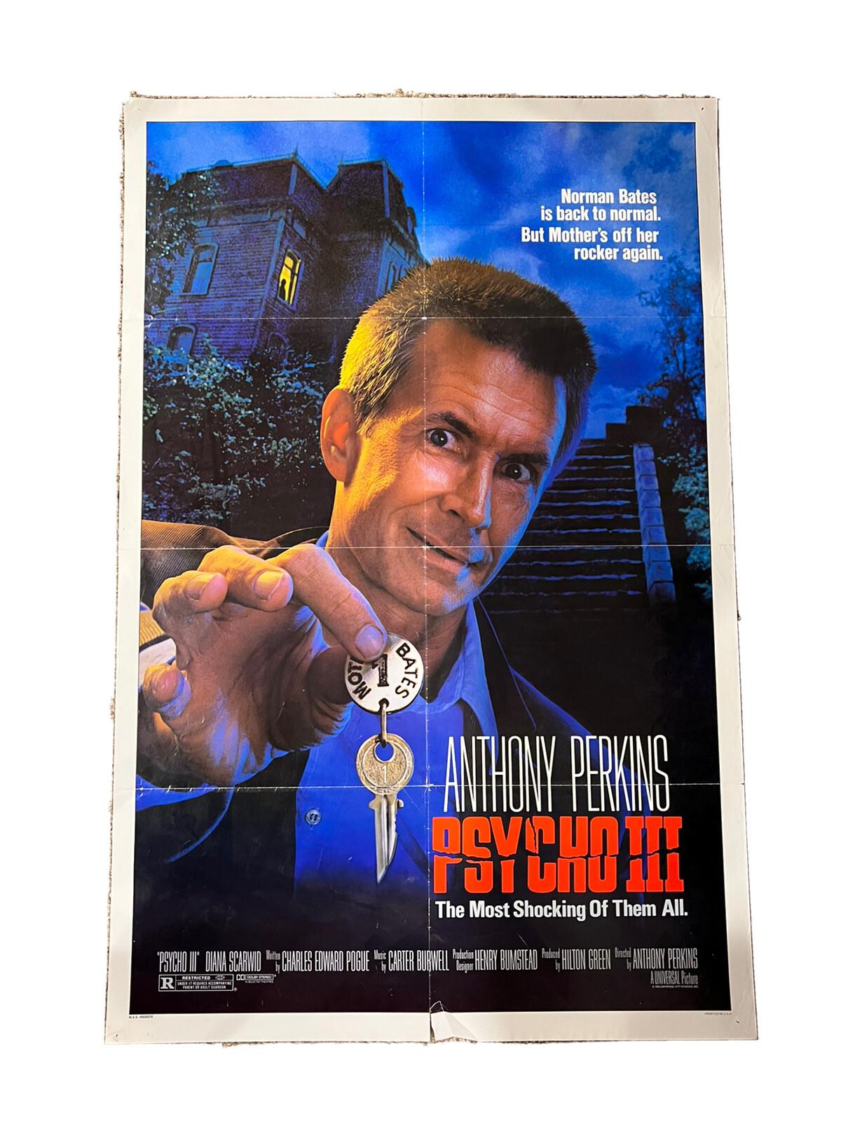 Original Vintage Movie Poster: Psycho III (1986) 