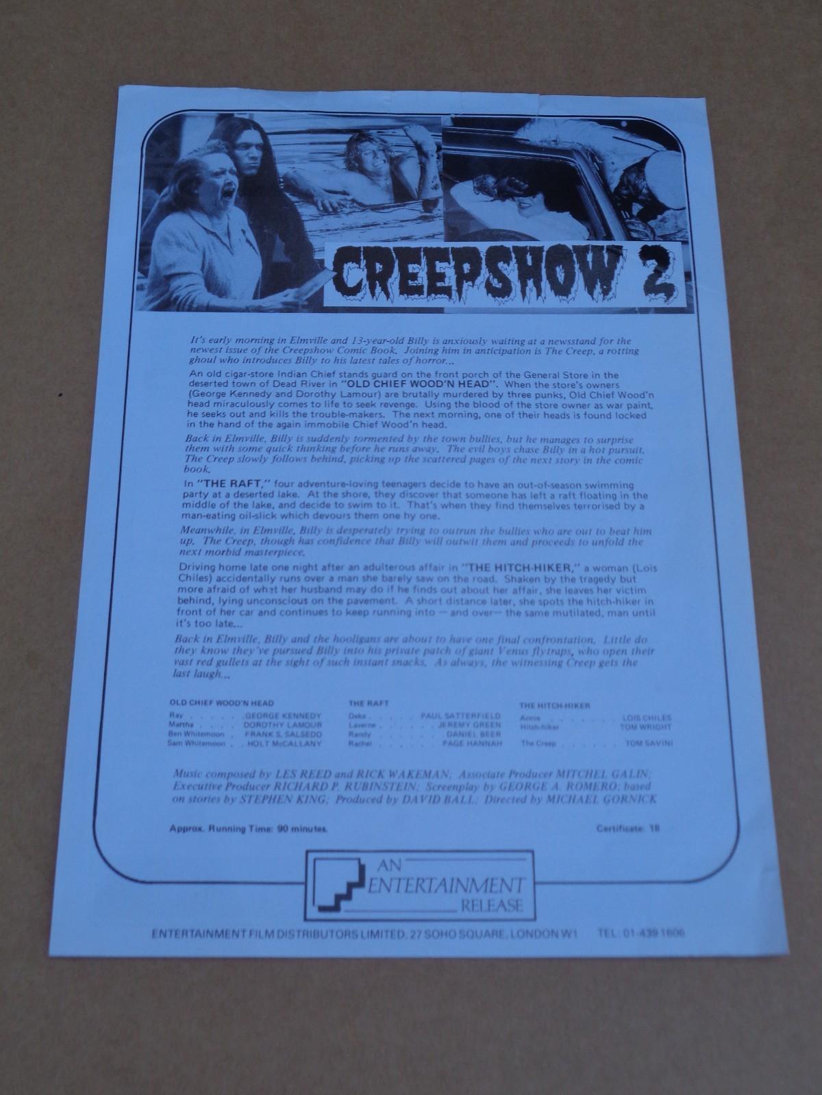 Lois Chiles - Creepshow 2 - 1987 UK Film Synopsis (George Kennedy/Tom Savini)