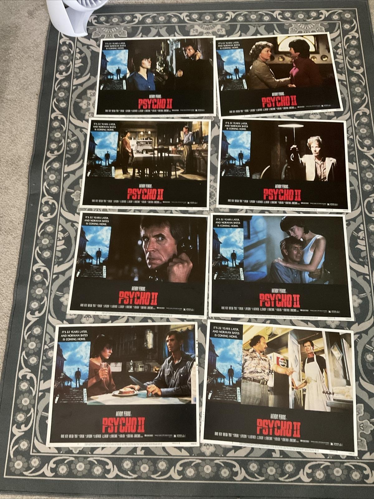 PSYCHO II 1983 ORIGINAL U.S. MOVIE LOBBY CARD SET OF 8 ANTHONY PERKINS HORROR
