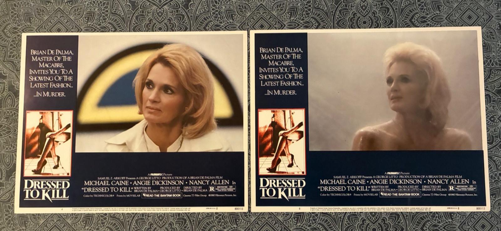DRESSED TO KILL 1980 Original Lobby Card Set of 8 Angie Dickinson Brian De Palma