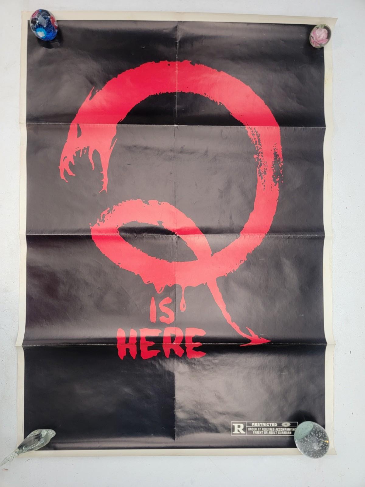 Q THE WINGED SERPENT RARE VARIANT Original 1982 1-Sheet Movie Poster VTG 80s